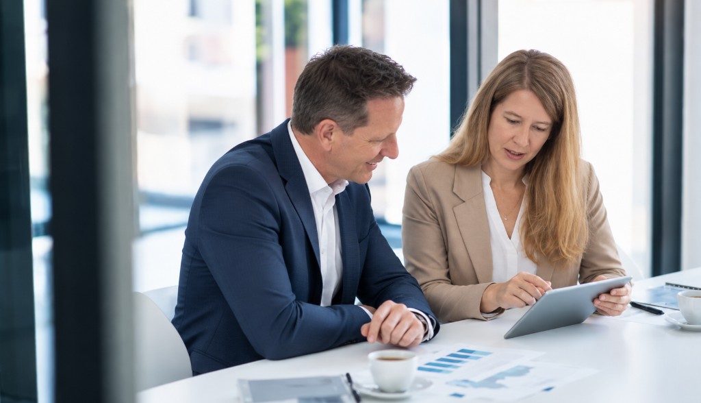 Jessica und Mark Ehrich bei der gemeinsamen Arbeit
